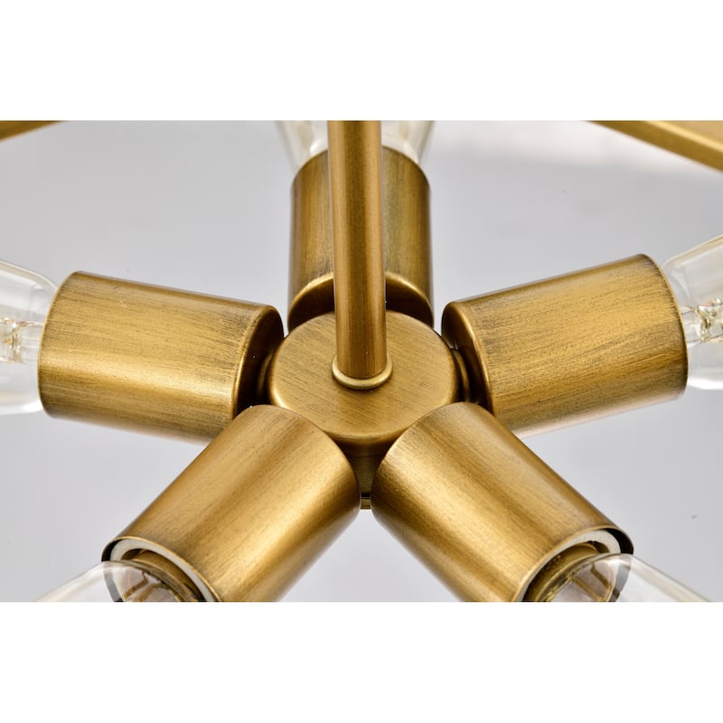 Altos 5 Light Large Pendant - Matte Black and Natural Brass Finish