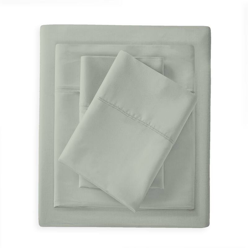 Purity Home Cotton Breathable And Lightweight Deep Pocket Sheet Set - Light Green - Queen