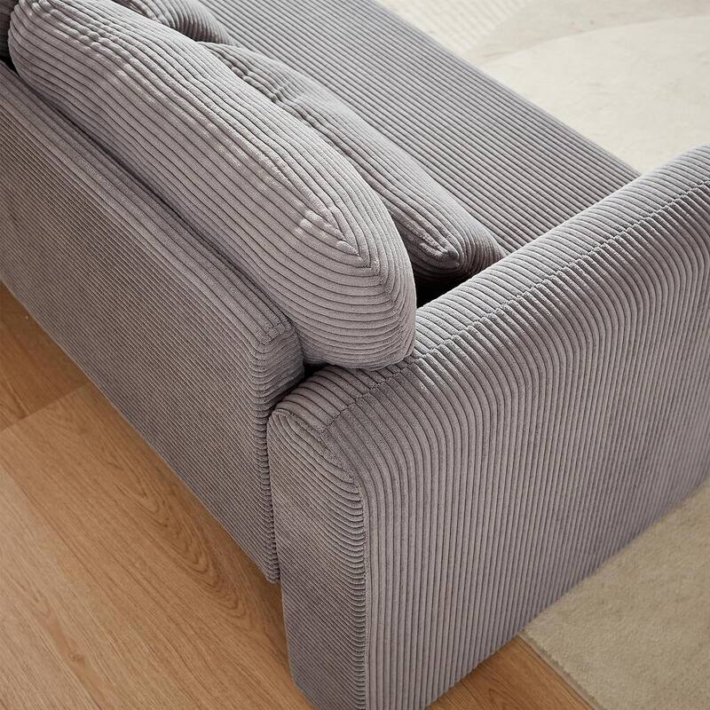 Modern Corduroy Accent Chair with Support Pillow, Set of 1