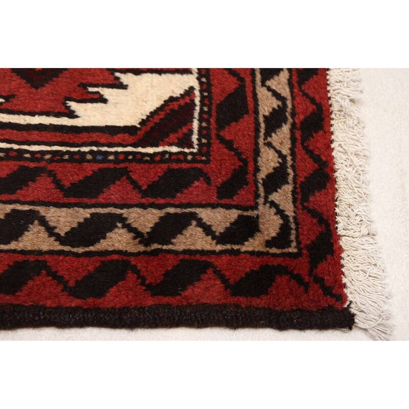 ECARPETGALLERY Hand-knotted Baluch Cream, Dark Copper Wool Rug - 3'5 x 6'1