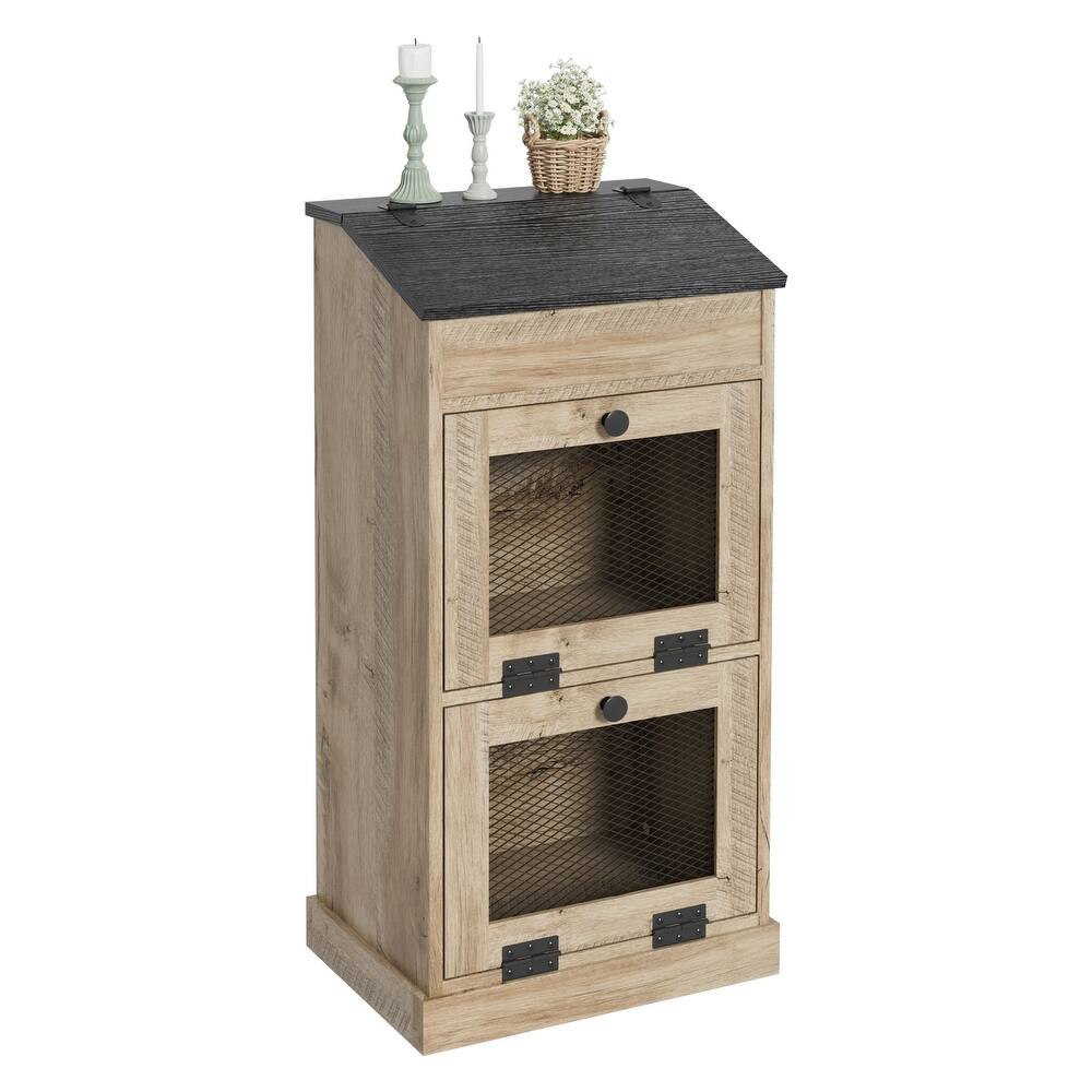 Vintage 2-Door Storage Cabinet Multi-Tier Organizer