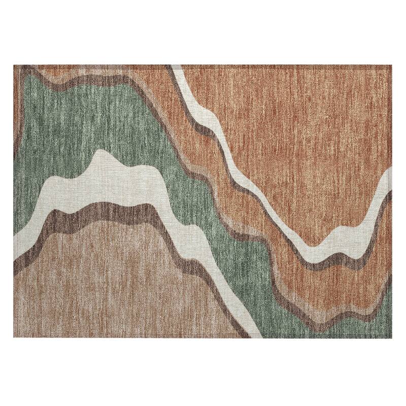 Machine Washable Indoor/ Outdoor Modern Valley Chantille Rug