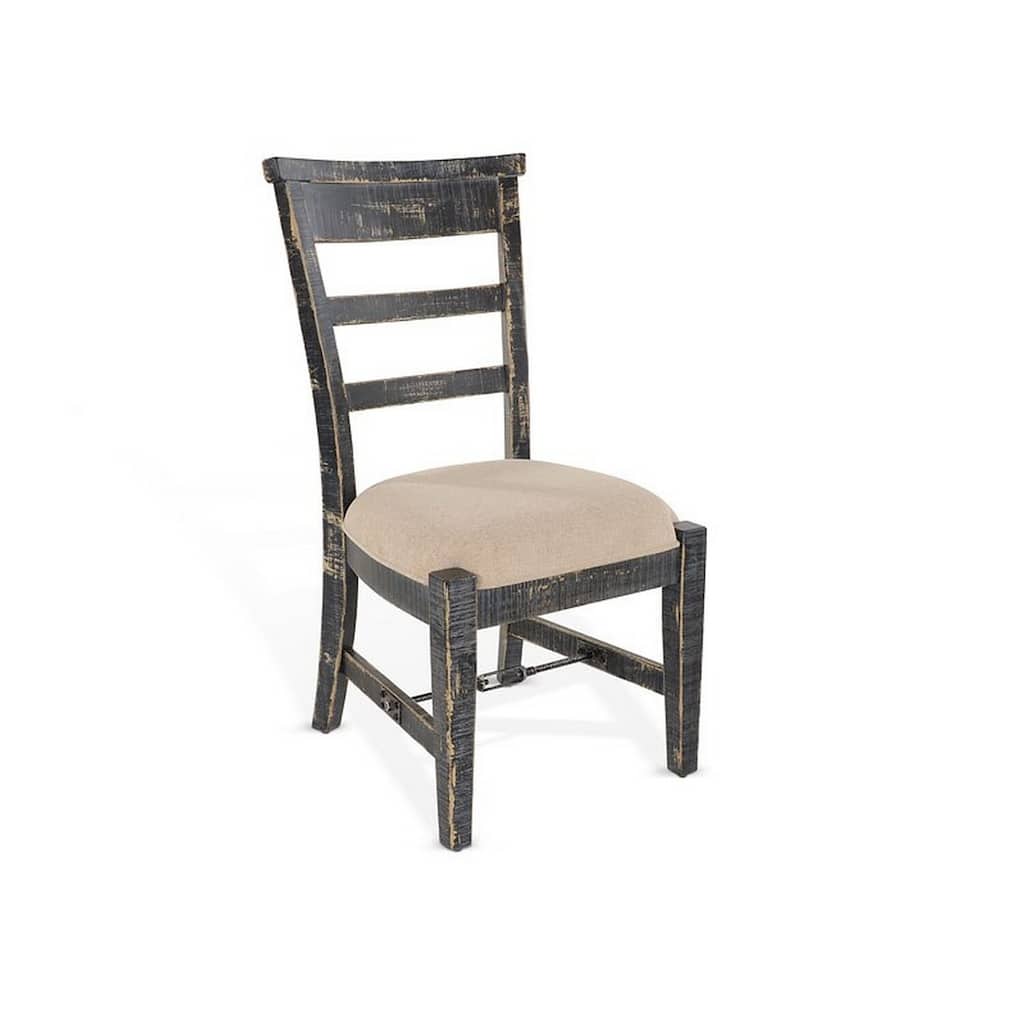 Black/White Fabric Upholstered Wood Frame Dining Chair, Set of 2, Sturdy Dining Chair for Dining Rooms - 19.5