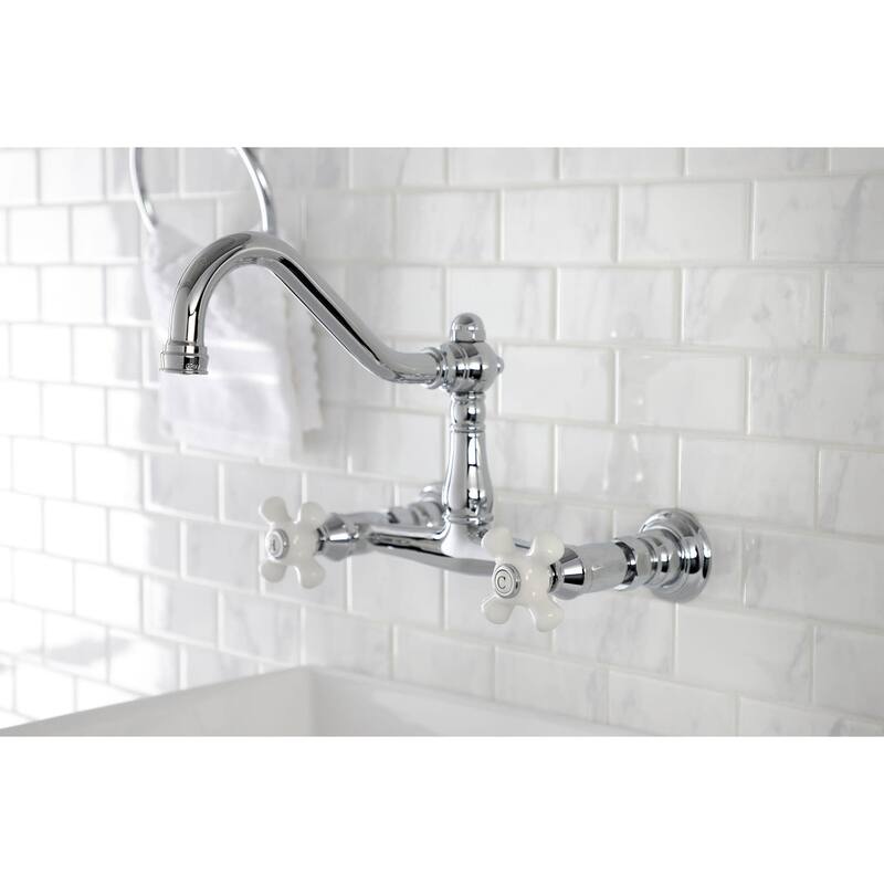 Kingston Brass KS324.PX Vintage 1.2 GPM Wall Mounted Widespread