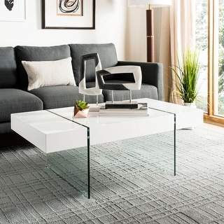 SAFAVIEH Jacob Glass Leg Rectangular Coffee Table - 43.3" W x 23.6" L x 15.7" H