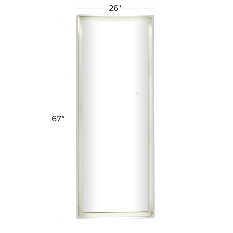 Glass Anti Fog Mirror with LED Light - Silver - Roche River Decor