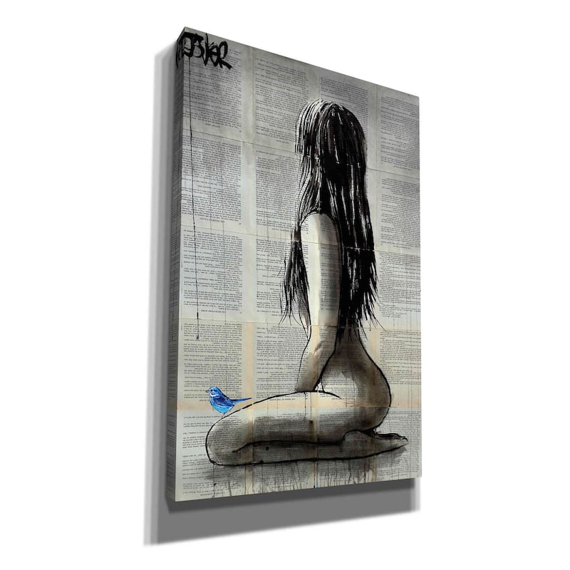 Epic Graffiti 'Bluebird Whisper' by Loui Jover, Canvas Wall Art