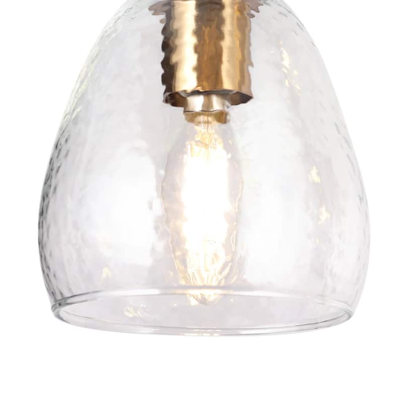 Modern 5-Light Linear Glass Chandelier Island Pendant Lighting for Dining Room - L 32.5" x W 5.1" x H 13"