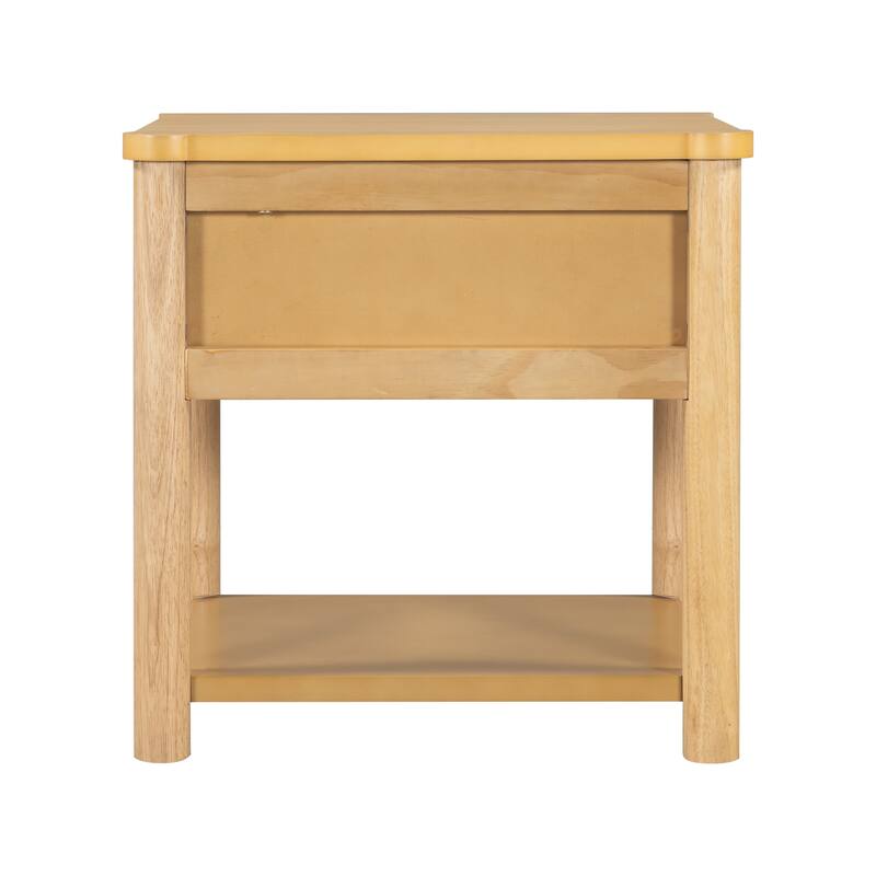 Farmhouse Bedside Table Nightstands with Drawer, Set of 2 Bedside Table File Cabinet with Open Shelf