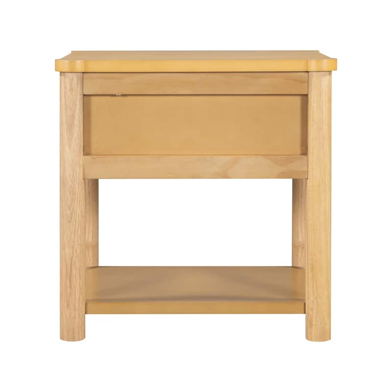 Wood Nightstand,Modern Nightstands with Drawer, Farmhouse Bedside Table for Bedroom Living Room(set of 2)