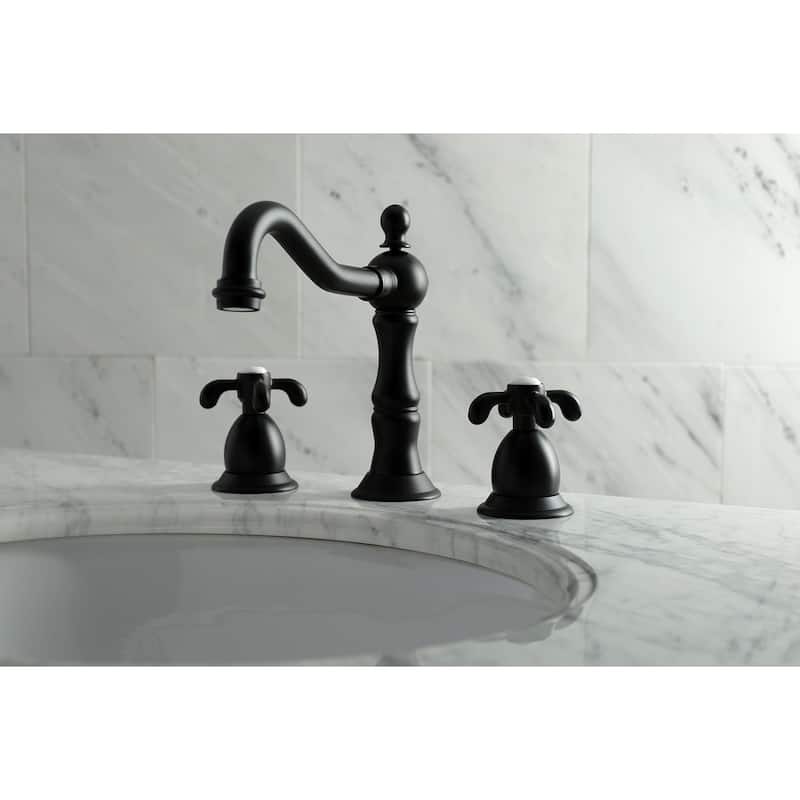 Kingston Brass French Country 8 in. Widespread Bathroom Faucet - Matte Black