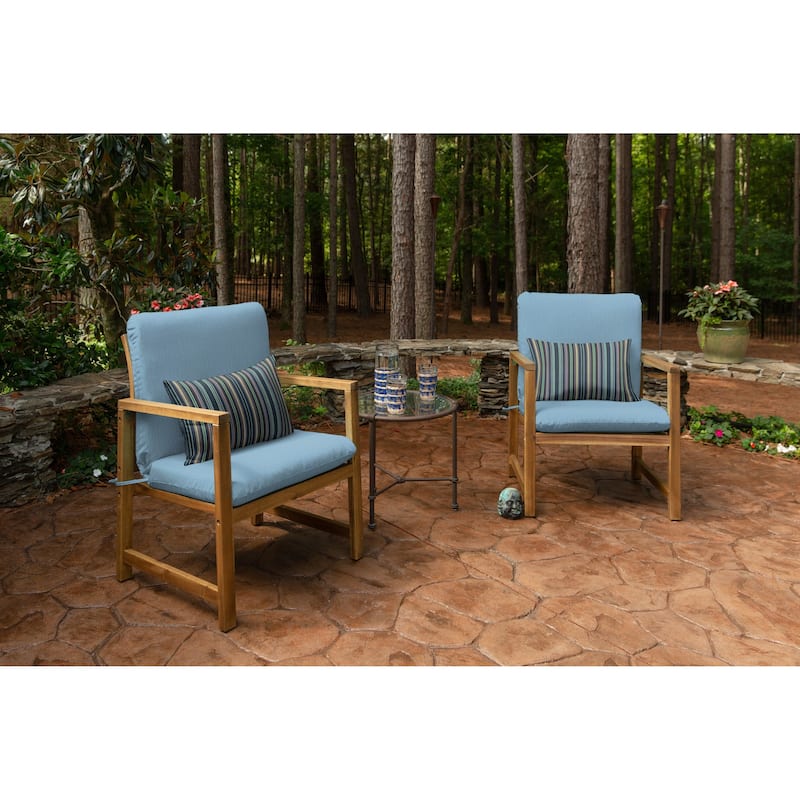 Sunbrella Stripe Fabric 1-Piece Indoor/Outdoor Lumbar Pillow, 22"W x 9"L, Maxim Classic - 22"W x 9"L