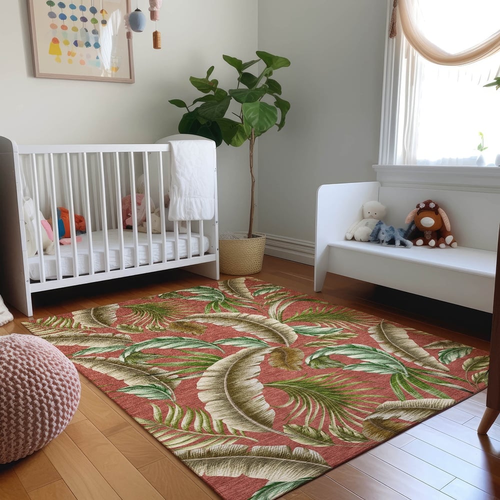 Premium Washable Super Soft Tropical Palms Mayfield Rug