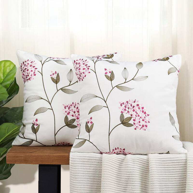 Canvas Pillow Shells with Sunflower Adornments (Set of 2), NO INSERT