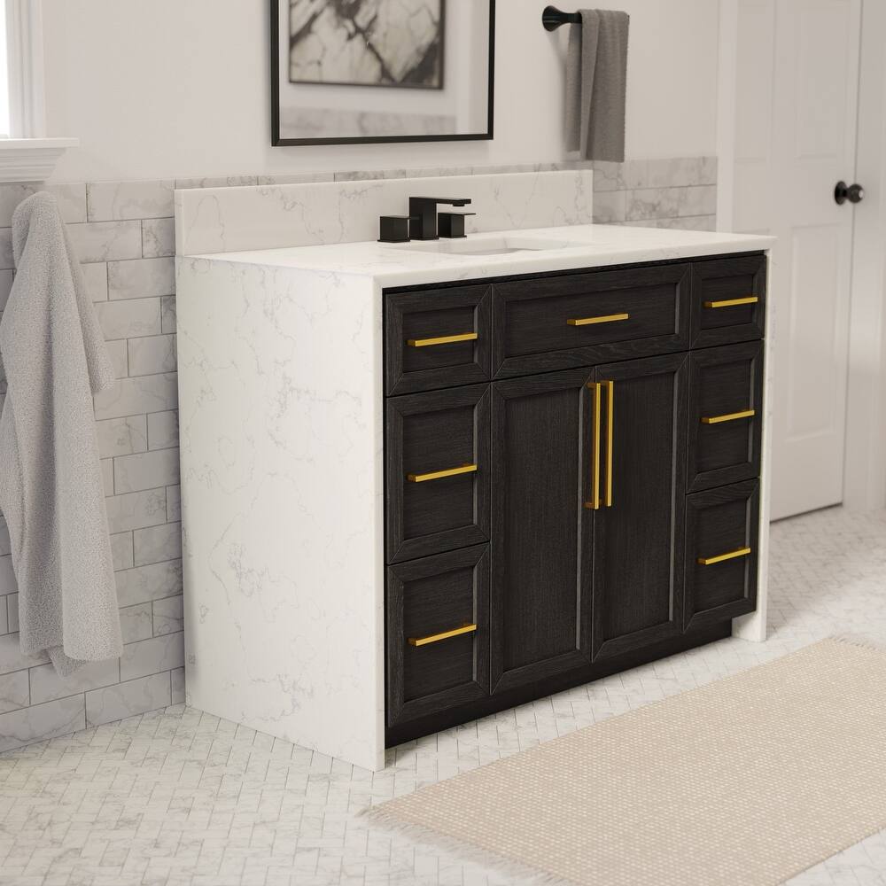 KitchenBathCollection Palisade 48" Waterfall Vanity with Engineered Marble Top