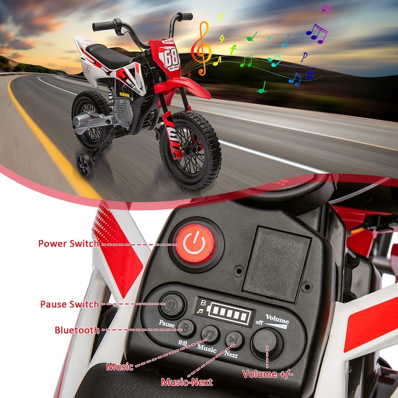 12V Electric Dirt Bike, Kids Electric Motorcycle
