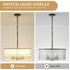 preview thumbnail 42 of 46, 5-Light Modern Candlestick Hanging Linear Chandelier Lighting with Glass Sheet for Kitchen Island