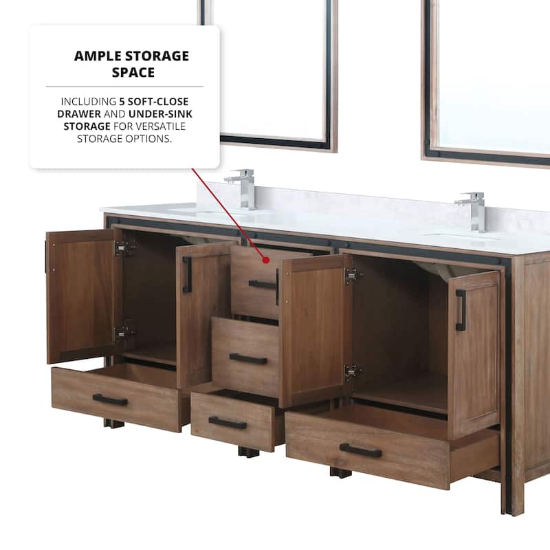 Lexora Ziva 80 inch Double Bathroom Vanity Only