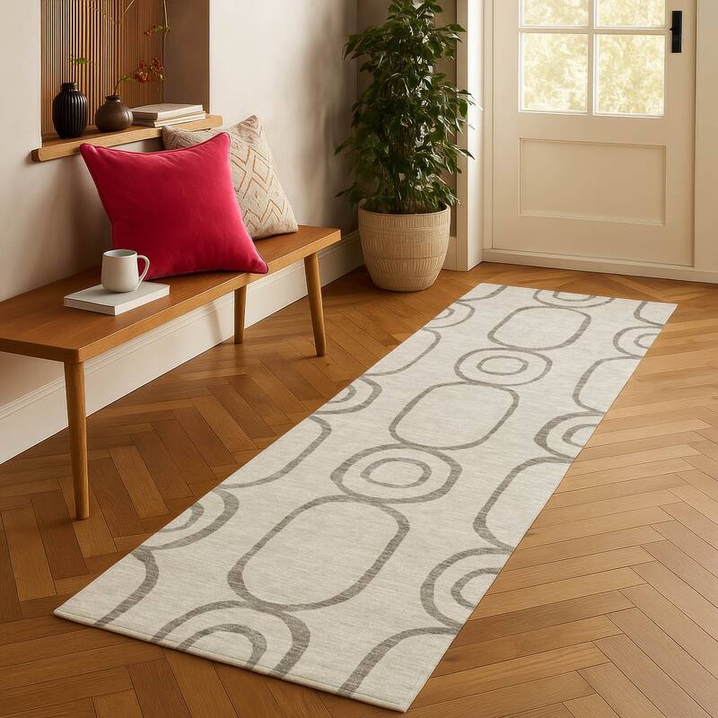 Machine Washable Indoor/ Outdoor Modern Vibe Chantille Rug