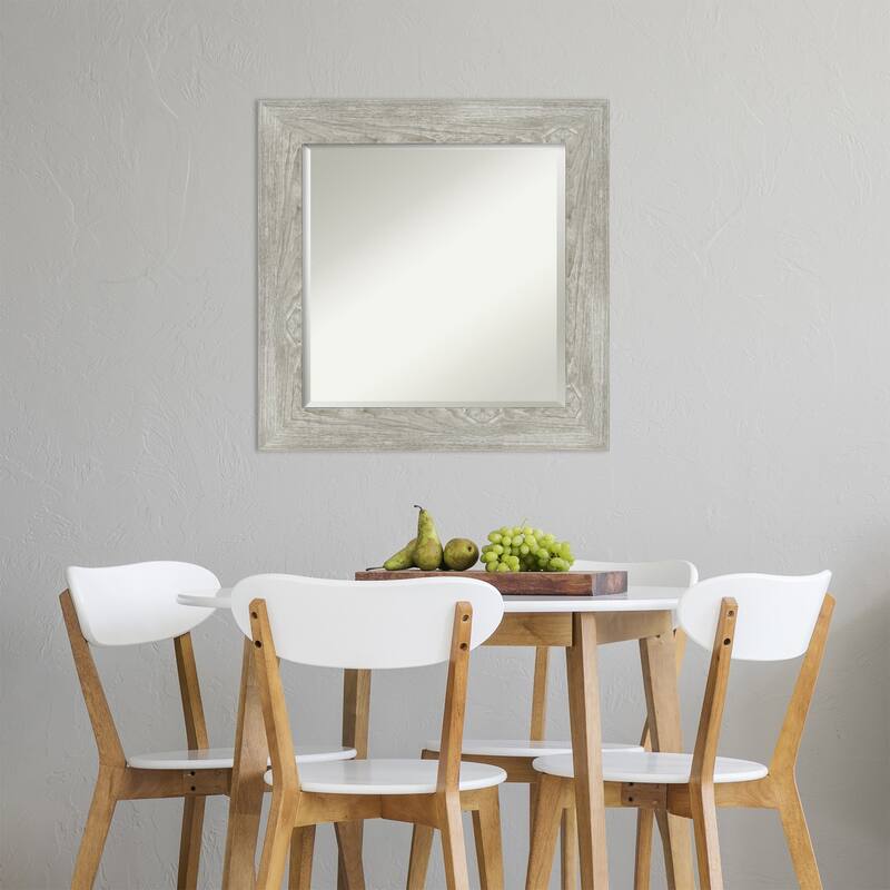 Beveled Wall Mirror - Dove Greywash Frame - Dove Greywash