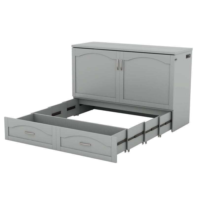 Queen Size Murphy Wall Bed with drawer and Sockets and USB Ports