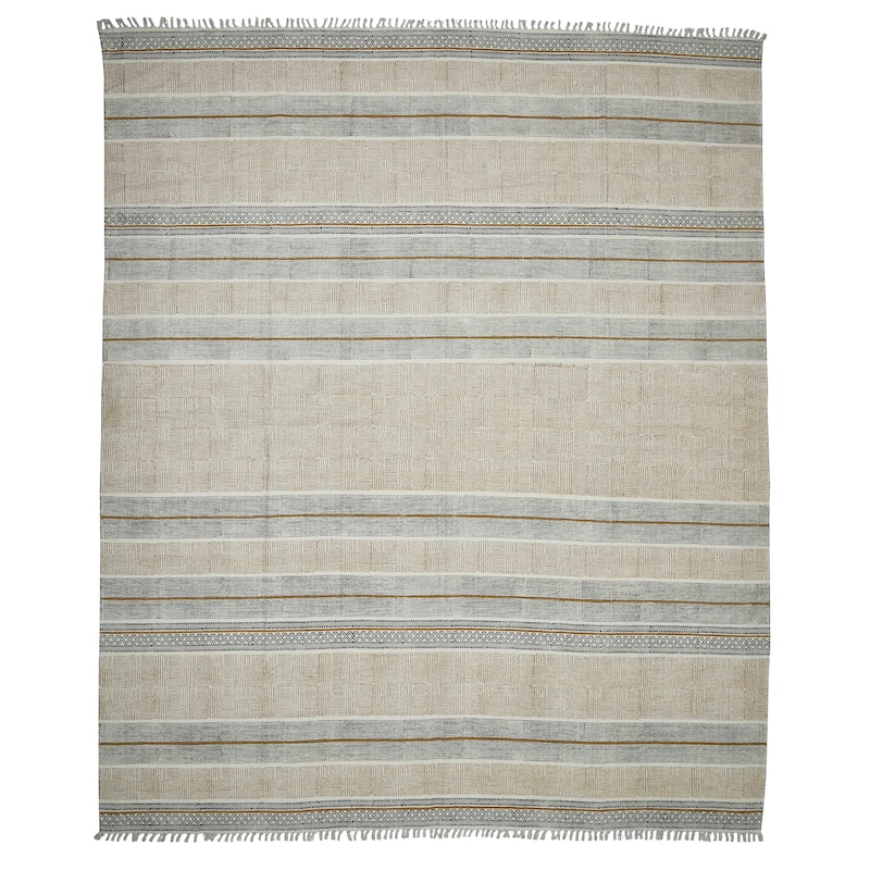 Declan Briel Handmade Geometric Flatweave Natural Fiber Cotton Rug