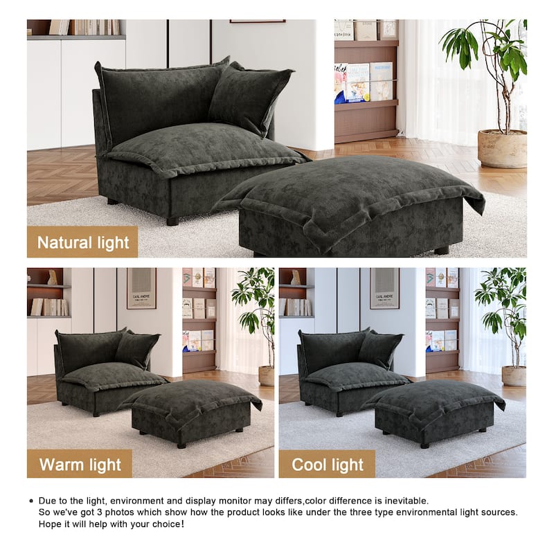 Double Layer Cushion Comfy Cloud Modular Sectional Sofa Set