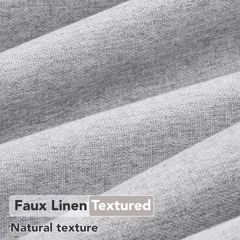 Deconovo Faux Linen Blackout Curtains Grommet Drapes for Living Room 2 Panels