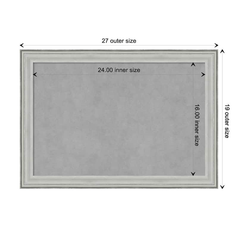 Amanti Art Bel Volto Silver Framed Magnetic Board - Board Size 24x16