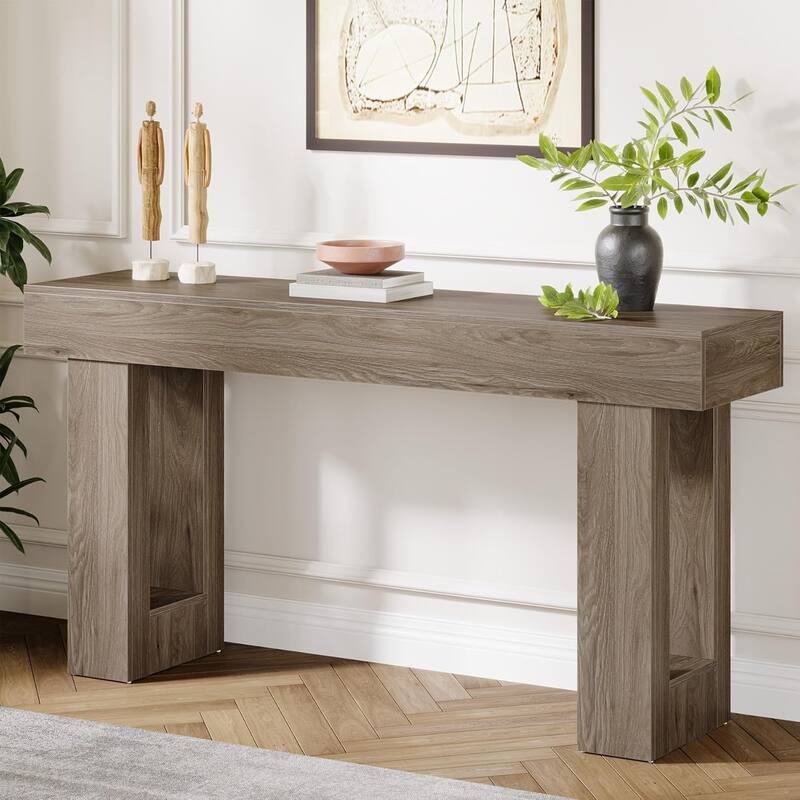 63" Wooden Console Table, Rectangular Sofa Table for Behind Couch, Entryway, HallwayLiving Room