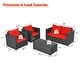 preview thumbnail 13 of 23, Gymax 4PCS Rattan Patio Conversation Set Outdoor Furniture Set w/