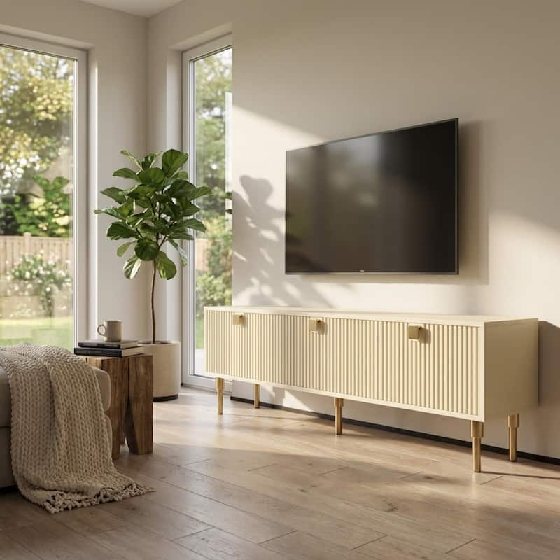 Meble Furniture Dorset 01 70.9" TV Stand for TVs up to 80", Matte Finish Media Console with 3 Shelves