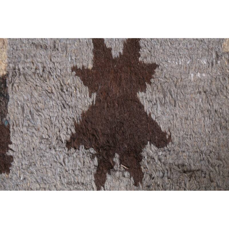 Abstract Moroccan Oriental Wool Area Rug Hand-knotted Bedroom Carpet - 5'9" x 9'6"