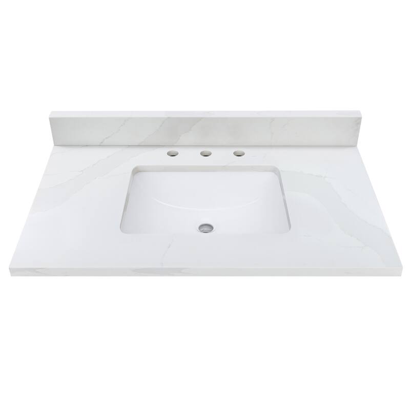 Avanity 37 in. Calacatta Quartz Top with Rectangular Undermount Sink