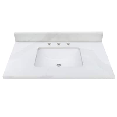 Avanity 37 in. Calacatta Quartz Top with Rectangular Undermount Sink