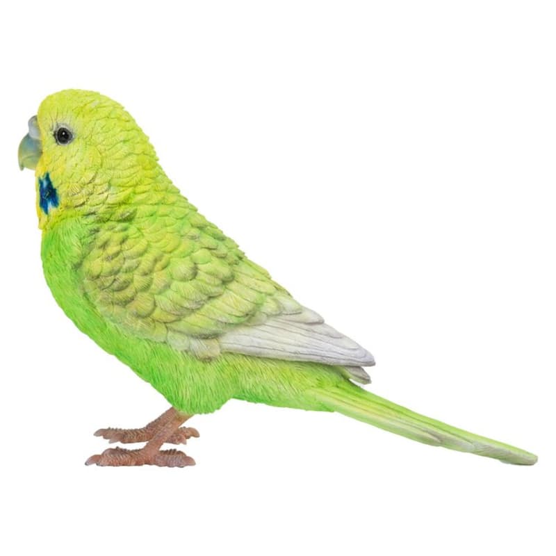 Budgerigar with Iron Foot Outdoor Garden Statue - 7.25"