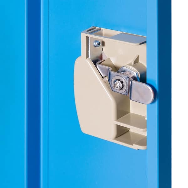 Blue Single Tier Metal Locker HONEY JOY 48 Kids Storage Locker Lock and Key Safe Storage