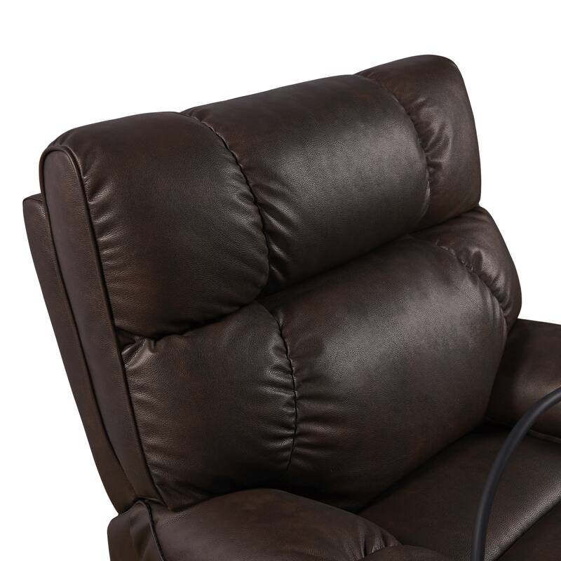 Christopher Knight Home - Power Lift Recliner Chair with Dual Motors, Massage, Heat, Cup Holders & Adjustable Phone Holder