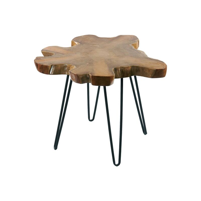 Greenage Solid Wood Teak Live Edge Natural Cut Coffee Table