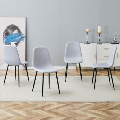 Comfortable Linen-Cotton Dining Chair Set - Four Pieces