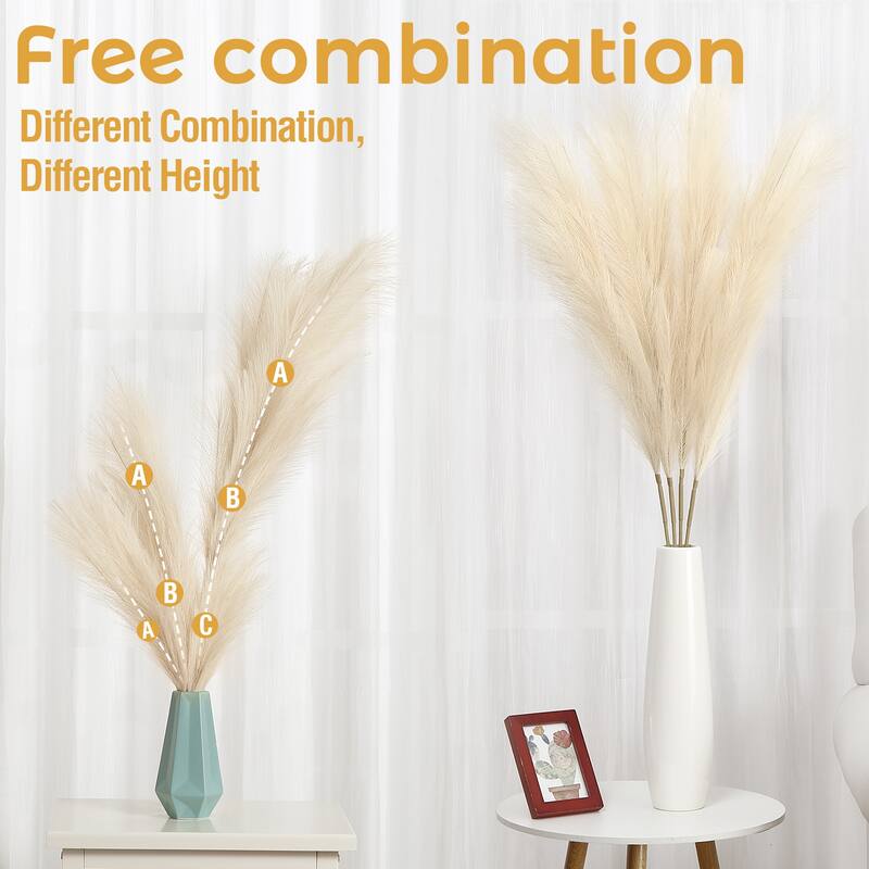 4 PCs Extra Large Faux Pampas Grass Decor