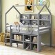 preview thumbnail 3 of 6, Grey Twin Size House Loft Bed with Multiple Storage Shelves