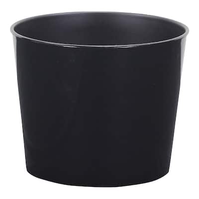 Cheungs Round, 7" black planter with a tapered body - 12x12x11