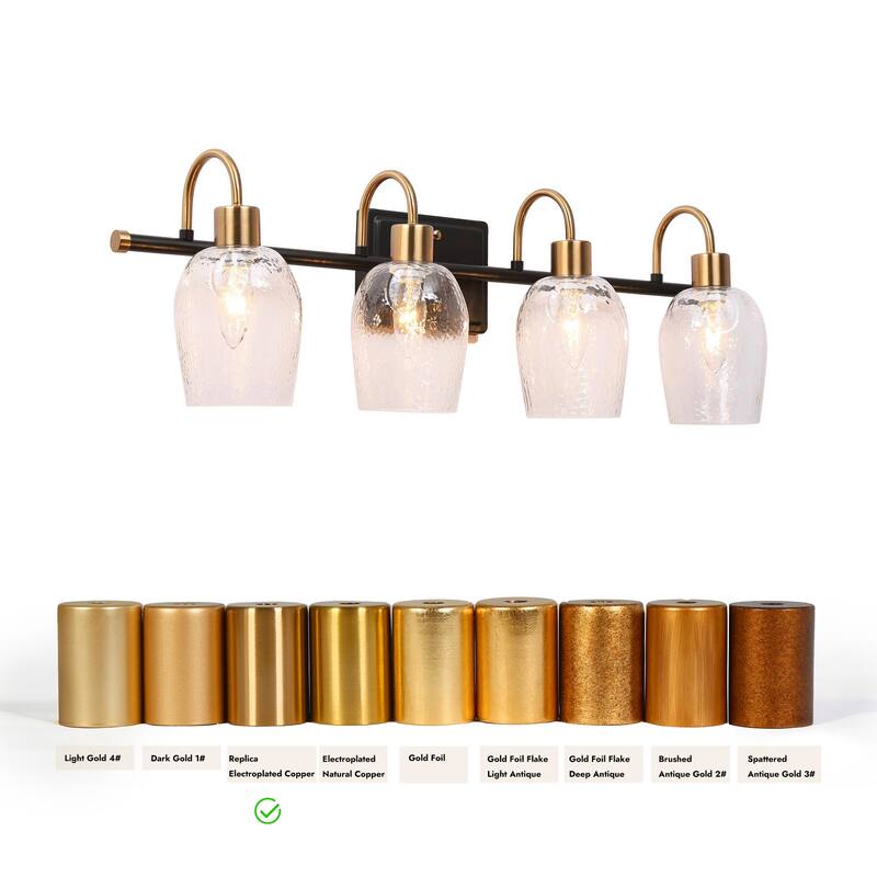 Modern 1/2/3/4-Light Bathroom Vanity Light Black Gold Wine Glass Wall Sconces