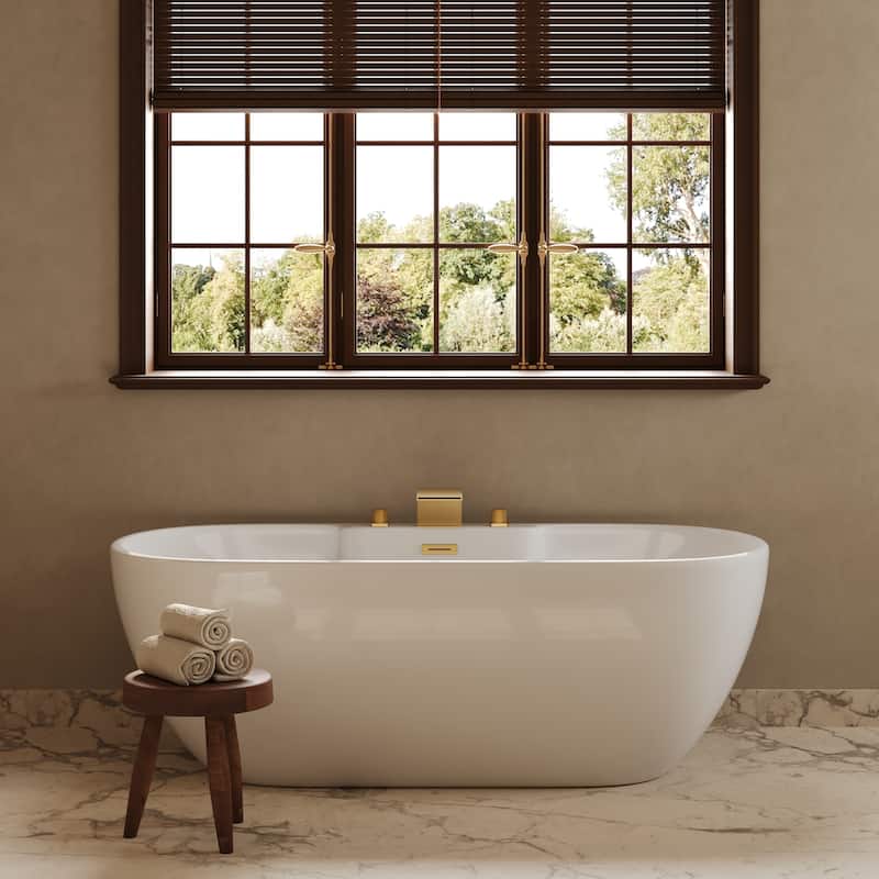 GRANDJOY Waterfall Bathtub Faucet with Two Handle and Elegant Design