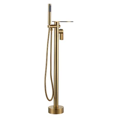 WOWOW Single Handle Floor-Mounted Bathtub Faucet