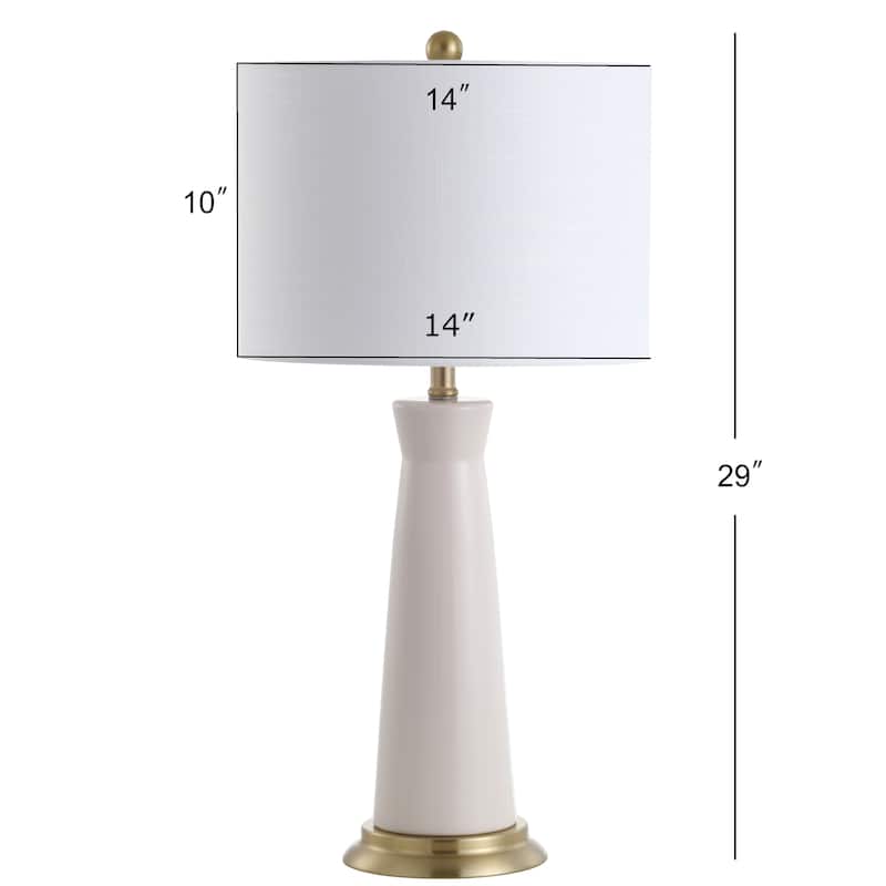 Gracie 29" Ceramic Column LED Table Lamp, Cream by JONATHAN Y