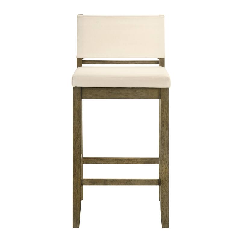 Yanely Mdoern Bar Stool, Upholstered Counter Height Stool with Solid Wood Legs