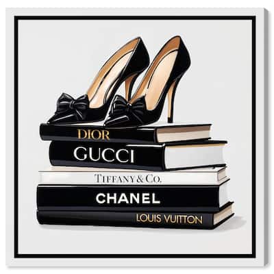 Ink Books and Heels Canvas by Art Remedy, Gallery Wrapped