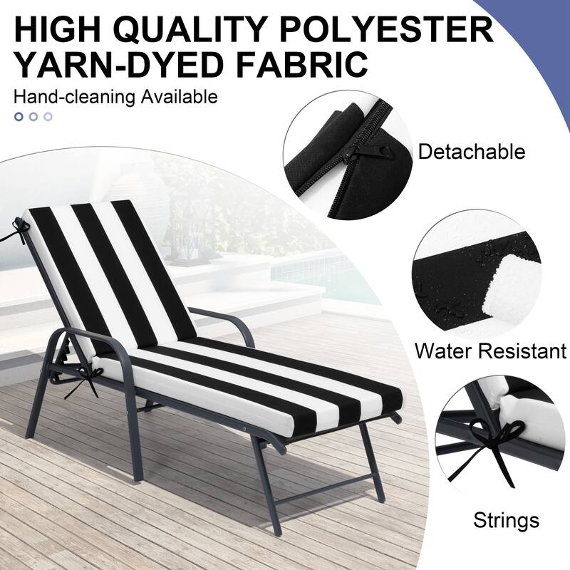 Outdoor Lounge Chairs Chaise Lounge Set with Adjustable Back and Cushions